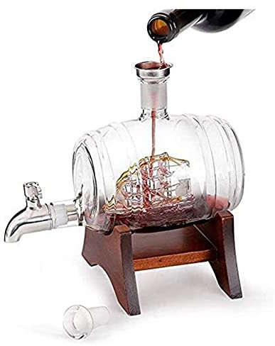 decanter Decanter per whisky riutilizzabile, decanter per la casa Decanter per vino bianco da 1000 ml con 2 bicchieri da vino (trasparente 1000 ml)