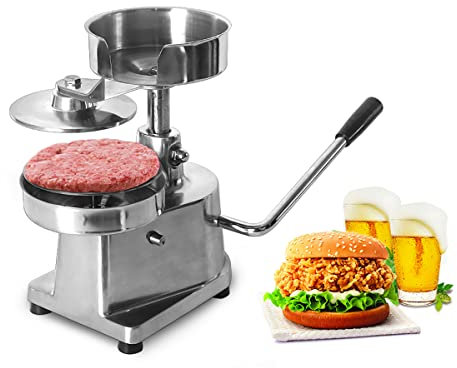 13mm/5 Hamburger Patty Maker, Commercial Stainless Steel Large Manual Burger Forming Machine with 400pcs Burger Paper, Burger Press for Hamburgers, Patties, Burger Press, BBQ