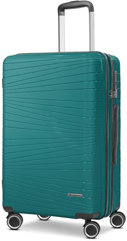 Franky Dallas 3.0 Hartschalen-Trolley mit 4 Rollen 65cm | Ausgestattet mit TSA-Schloss, Dehnfalte, Leicht | Carry on Luggage für Männer-Frauen - Ideal für Flug-Geschäftsreisen