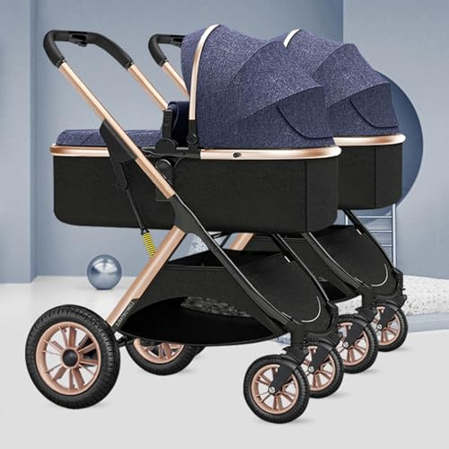 Cochecito Paraguas Gemelar,Cochecito Infantil Doble,Cochecito Gemelos Side By Side,Silla De Paseo Doble Desmontable Con 2 Asientos Individuales,Cochecito Reversible Paisaje Alto ( Color : Rosso )