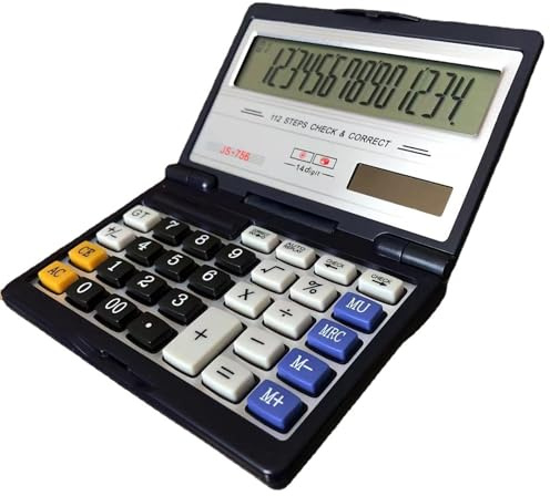 Maizoon Taschenrechner mit 14-stelligem Großbildschirm, Solar- und Batterie, Dual-Netzteil, Check & Correct-Funktion, geeignet für Business Finance und Büro