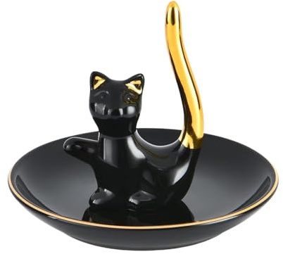Katzen Ringhalter, Niedliche Tiere, Keramik Ringschale für Ringe, Ohrringe, Weihnachten
