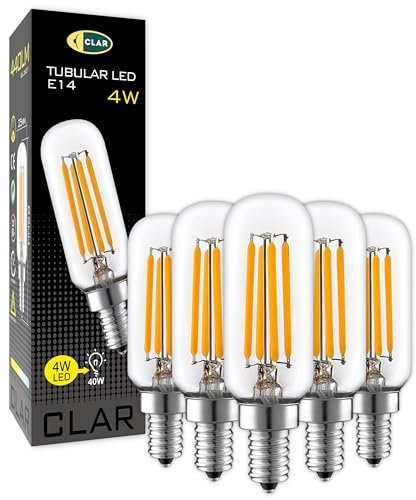 CLAR - Bombilla LED E14 para Campana Extractora y Lámpara de Sal - Casquillo Fino, 3W, 230V, 6000ºK (Pack 5)