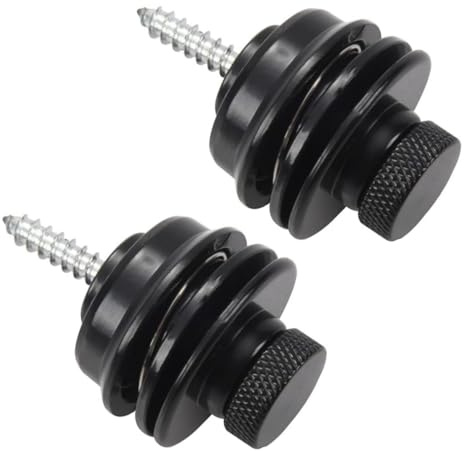 Gitarrengurt Schloss,2 Stück Gitarrengurt Knöpfe Gitarre Strap Locks Gitarrengurt Schlösser Knöpfe Unisex Guitar Strap Locks Flat Round Head Heavy Duty Metal Button Security Straplock Hüftgürtel