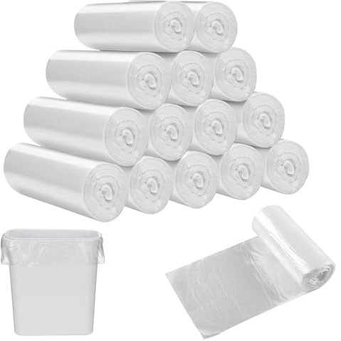 420 Stück 3L Kleine Mülltasche, 30x35cm Lebensmittel Mülltasche für Mini-Tisch Mülleimer, Kleinen Müllsäcke, Mülltonnen Mülltüten, Mini Müllbeutel für Küchen Badezimmer Büro Auto (Weiß)