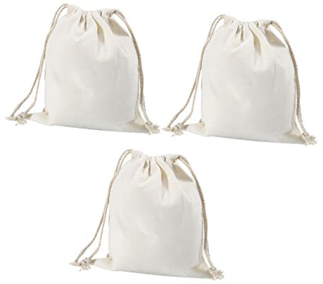 KOMBIUDA 3stücke Baumwoll Kordelzugbeutel Robuste Stoffbeutel Für Aufbewahrung Für Schule Büro Und Zuhause Nachhaltig Und Wiederverwendbar