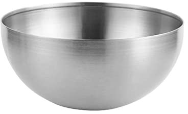 CHFYIJYHM Cuencos de ensalada de acero inoxidable dorado plateado de gran capacidad para ensalada, sopa, arroz, fideos, ramen, vajilla de cocina, recipiente de alimentos (plateado)