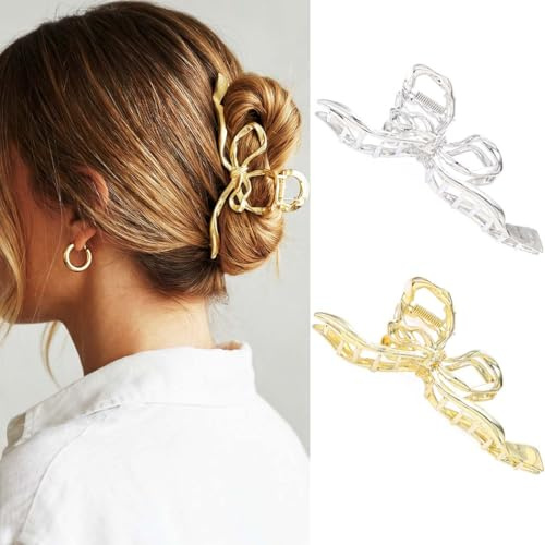 Reaky Große Haarspangen aus Metall, goldfarben, für Damen