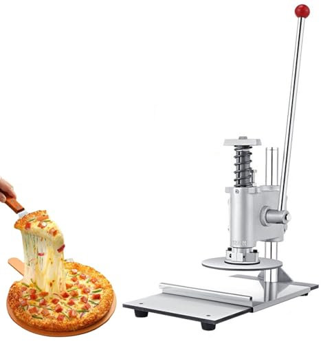 QUTBAG Pizza Dough Press Machine, Stainless Steel Pizza Presser with Adjustable Thickness, Commercial Chapati Sheet Pizza Crust Press Plate for Pizza, Tortilla, Pastry Large_22cm