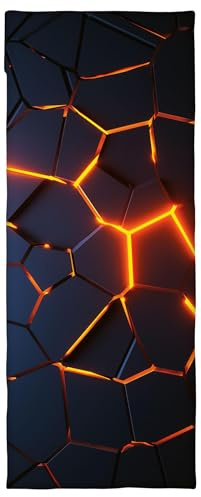 Herding Fitness-Tuch 3D Lava, Young Collection, 50 x 110 cm + Flap 15 cm, Rückseite mit Überzug für Fitnessgeräte, Integrierte Reißverschlusstasche, Polyester