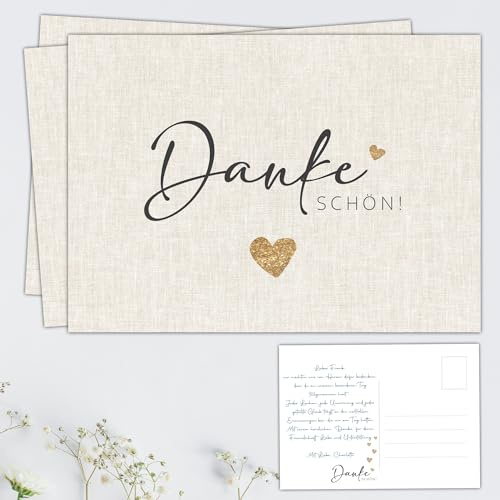 Eummelchen® 25 zauberhafte Dankeskarten | edles 300g Cremepapier | Postkarte Danke Karte | Karte Dankeschön | Danksagungskarten | Vielen Dank Karten