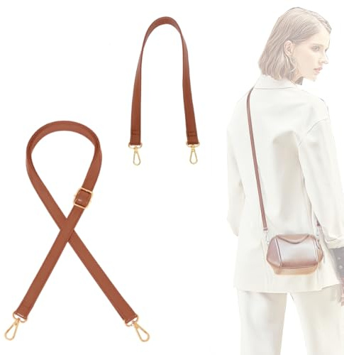 Zzcy 2 Stück Umhängetasche Ersatzgurt Frauen Leder Schulterriemen Trageriemen Tasche Schultergurte Gurt Riemen für Geldbörse Handtaschen Verstellbare Ersatz Crossbody Bag Strap(Braun 70-130+60cm)