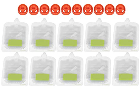 Wiederverwendbare Babynahrungs-Aufbewahrungsbeutel, 10 Stück, Nachfüllbare Baby-Fruchtpüree-Quetschbeutel, Gefriergeeignet und Waschbar, für Kinder