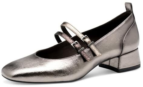Tamaris dampump med rem 1–22318-43 pumps, pewter comb, 38 EU