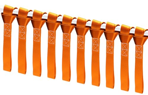 MARCHFA 1 tum x 30 cm, dubbla slingor, spännremmar för motorcykel, ATV, UTV, cykel – 2 300 pund (orange, 10 stycken)