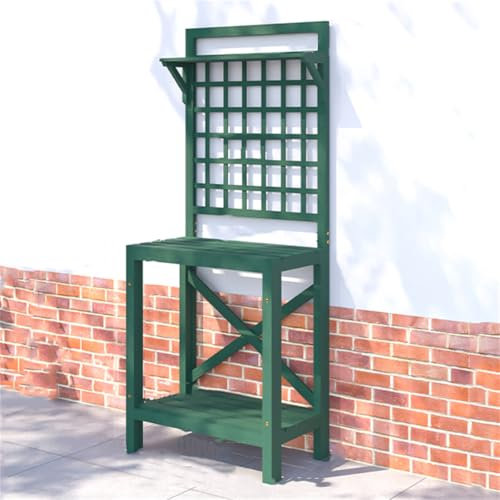 Tavolo da lavoro per invasatura all'aperto, grande tavolo da giardinaggio in legno, tavolo da lavoro da giardino, postazione di lavoro per patio con ripiano aperto, per giardino, patio, serra,A