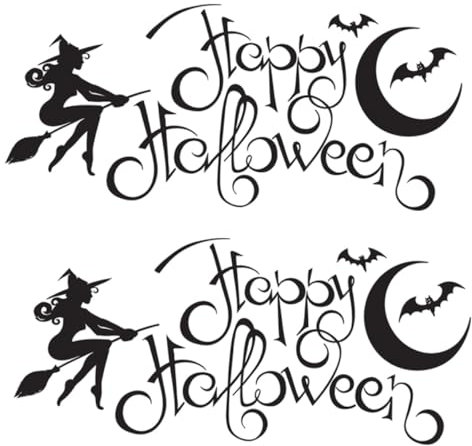 Gadpiparty 2 Stück Halloween-wandaufkleber Süßes Zimmerdekor Spinnennetz Wandtattoo Wandtattoos Halloween-schlafzimmerdeko Abziehbilder Wanddekoration Hexenfledermaus-mond-tapete Pvc