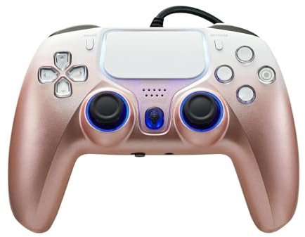NBCP Wired Controller for PlayStation 5, PS5, PC, PS4, USB Gamepad Joystick for Windows 7/8/10, Laptop, Steam - Dual Vibration, Turbo Function, Hall Effect Trigger, 6 Axis Gyro Sensor, 3.5mm Audio