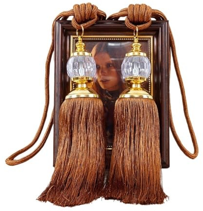 Abrazaderas Cortinas 2 uds. De alzapaños de cortina, alzapaños de cuerda, alzapaños de borlas, decoración de bolas con cuentas, par de tratamiento de ventanas for el hogar, decoración del hogar Abraza