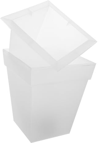 DOITOOL Lampada Fioriera Solare Quadrata in Plastica Decorazione Luminosa da Giardino per Esterni Fioriera Energia Solare per Atmosfera Romantica e Patio