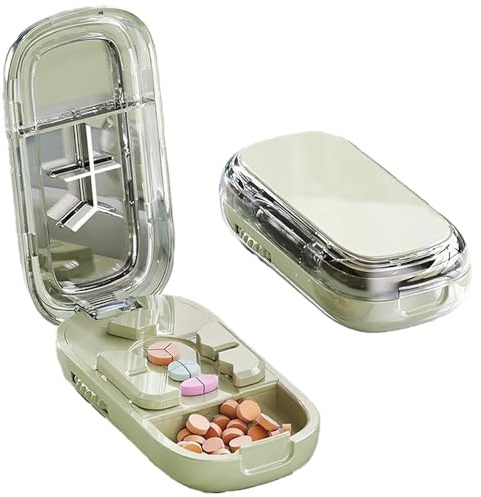 Tablet Cutter For Pills,New Adjustable Pill Cutters Splitter For Various Pills, Portable 1/2 1/3 1/4 Tablet Cutter For Pills, Cutting & Storage 2 In 1 Tablet Pill Dispenser Per Elderly, Child, Dog, Ca