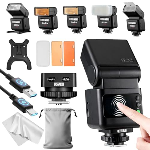 Godox iT32 TTL Kamera Blitz mit X5-F Auslöser Funktrigger für FUJIFILM