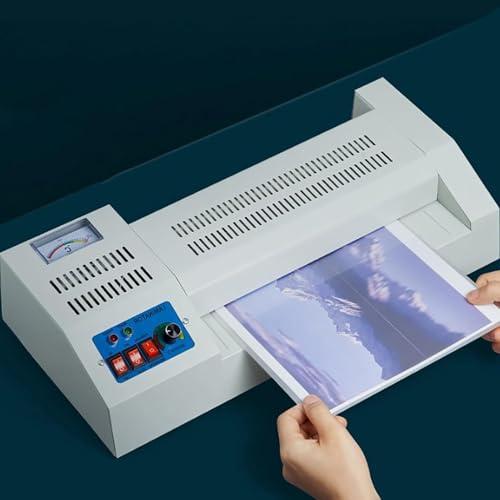 Lamineringsmaskin, 32 cm termisk lamineringsmaskin med strömbrytare, justerbar temperatur, A3/A4/A5 automatisk filmlamineringsmaskin, idealisk för skola, kontor och kommersiellt bruk