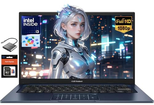 ASUS Vivobook - Computer portatile aziendale da 14 pollici, 40 GB di RAM 1 TB SSD Intel 6-Core i3-1315U (Beats i5-1135G7), laptop scolastico per studenti universitari con copilota AI NumberPad Webcam