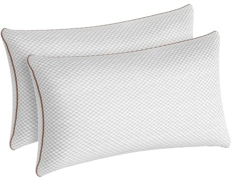 ALOTCHE Kissen 40x80cm, 2er Set Schlafkissen mit Abnehmbarem Bambusfaserbezug, Mikrofaser Füllung, Bett Standard Kissen zum Schlafen, Waschbare Weiche Kissen für Bett