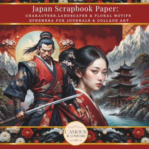 Japan Scrapbook Paper: Characters, Landscapes & Floral Motifs