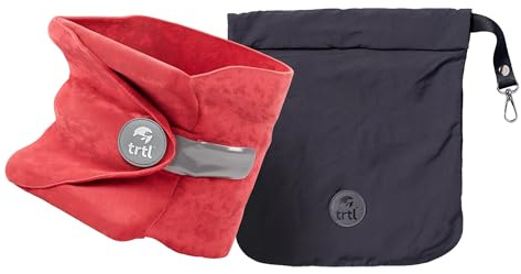 trtl Travel Pillow Corallo | Cuscino da Viaggio salvaspazio | per Viaggiare Comodamente in Aereo, Auto e Autobus | Sistema di Supporto Unico | Lavabile in Lavatrice