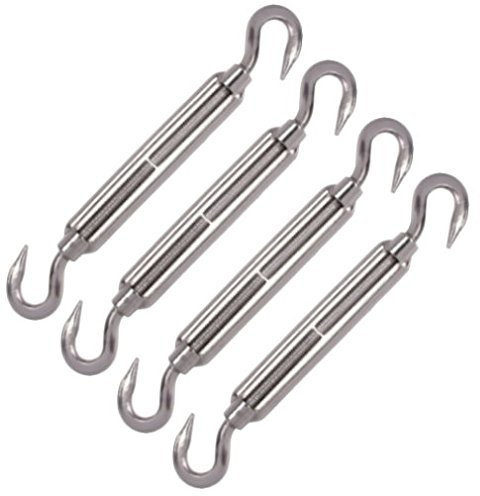 Versandbox24 4X V4A Edelstahl M4 Drahtseil Spannschloss Seilspanner Haken Spanner Wantenspanner
