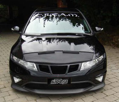 AUTO-STYLE Protector capó compatible con Honda Civic HB 3/5 puertas 2006-2012 - Negro