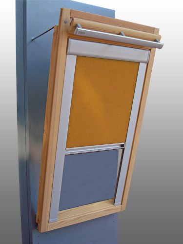 Verdunkelungsrollo Rollo Thermo gelb mit Seitenschienen für Velux DKL-EP GGL,GPL,GHL,GTL S08 ALU