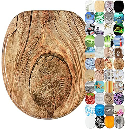 Sanilo Soft Close Toilet Seat, Wide Choice of New Toilet Seats, Stable Hinges, Easy to Mount (Rustic)