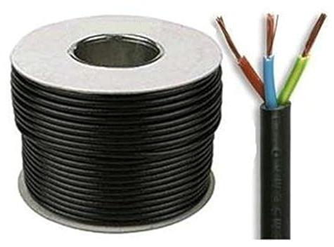 Black 3183Y 3 Core 1.5mm 16 Amp PVC Flexible Cable Cut to Length Flex (100 Meters)