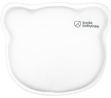 KOALA BABYCARE Babykissen Plagiozephalie, abnehmbar (mit Zwei Kissenbezügen), hilft EIN Plattkopfsyndrom vorzubeugen und zu behandeln. Aus Memory Foam - Weiß - Registriertes Design KBC®