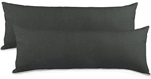 aqua-textil Classic Line bomullsörngott set om 2, 40 x 120 cm, antracitgrå, sidosovkudde, fodral, kuddfodral. Kuddfodral Örngott Sängkudde Örngott Dragkedja