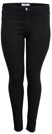 ONLY Carmakoma Carthunder Push Up Reg Skinny Jeans Noos Donna, Nero (Black Black), 44