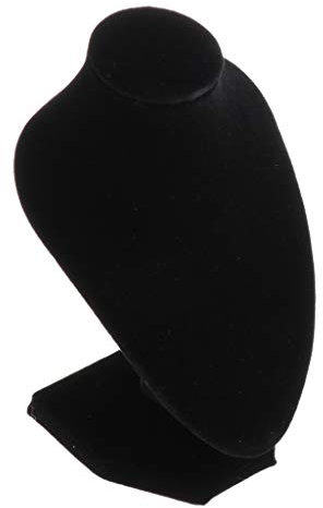 H HILABEE Schaufensterpuppe Schmuckbüste Dekobüste Schmuckständer, 15 x 10 cm - Schwarz, Samt Oberfläche