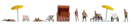 NOCH Figuren-Themenwelt „Beim Baden“, mit Modellfiguren 6-teilig, ideal für Modellbau in der Spurweite H0, 1:87 Ausstattung