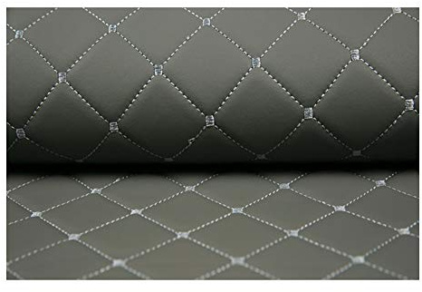 CPSH Kunstleder Lederkonzept Kunstleder Polsterstoff Gesteppt Kaschiert Meterware Möbelstoff Dekostoff,Grau (Color : Gray Square, Size : 1.43×1m)