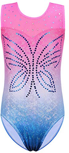 ZNYUNE Kinder Mädchen Gymnastik Trikot Gymnastikanzug ärmellos Klassisch