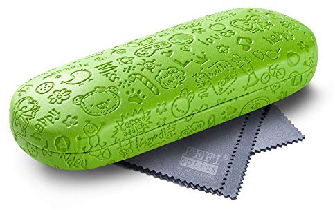 FEFI - Kinder Brillenetui (Hardcase) im Präge-Design - inklusive Brillenputztuch/Microfasertuch