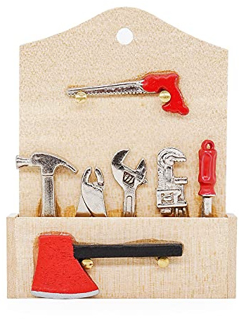 Odoria 1/12 Miniatur Wand Werkzeugkasten Werkzeugkiste Puppenhaus Zubehör
