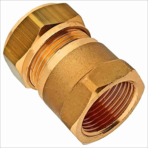 MegaHaustechnik Übergang 15x3/4“ mit 3/4 Zoll Innengewinde IG für Kupferrohr Außendurchmesser 15mm Schraubfitting Klemmringverschraubung aus Messing Trinkwasser geeignet Gewinde Verschraubung