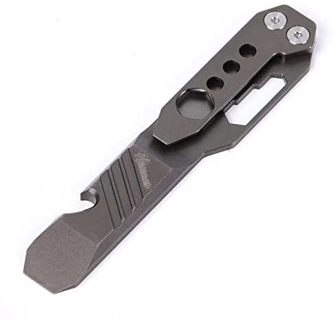 Hamans Titan EDC-Hebeleisen-Schlüsselanhänger, Mini-Flaschenöffner, Taschenclip, Multifunktionswerkzeug mit Tragetasche