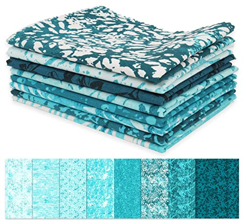 Soimoi 8 Stuck Fat Fat Viertel Bundel, Batik Drucken 18X 22 Diy Patchwork- 100% Baumwolle Vorgeschnittene Quilting-Stoff Mittelblau