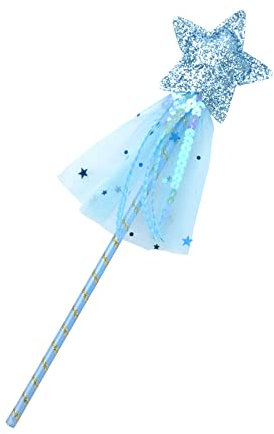 VOSSOT 4Stück Prinzessinnen zauberstab, Feenstab mit glänzendem fünfzackigem Stern und skaliert, voller Märchenstil, geeignet für Weihnachtsfeiern und Cosplay (1 Stück)