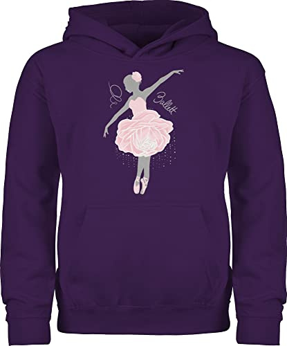 Shirtracer - Kinder Hoodie Jungen Mädchen - Sport Kleidung - Ballerina - grau/rosa